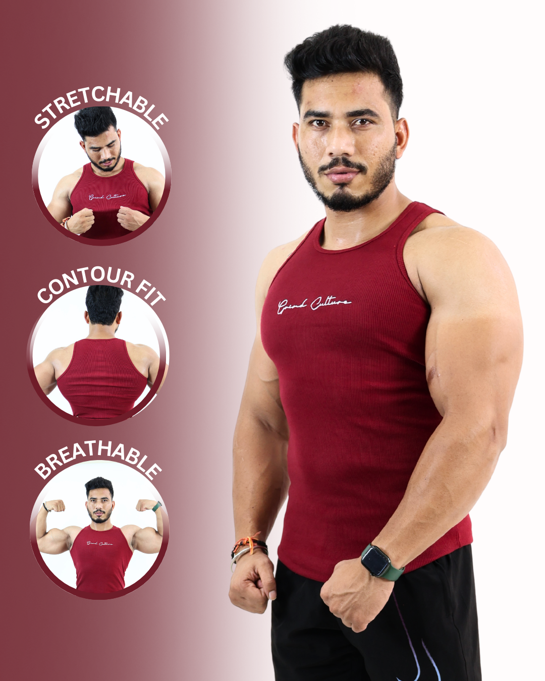 Contour Ribbed Vest - 3 Pack Combo