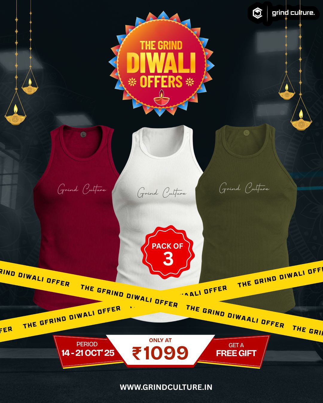Contour Ribbed Vest - 3 Pack Combo