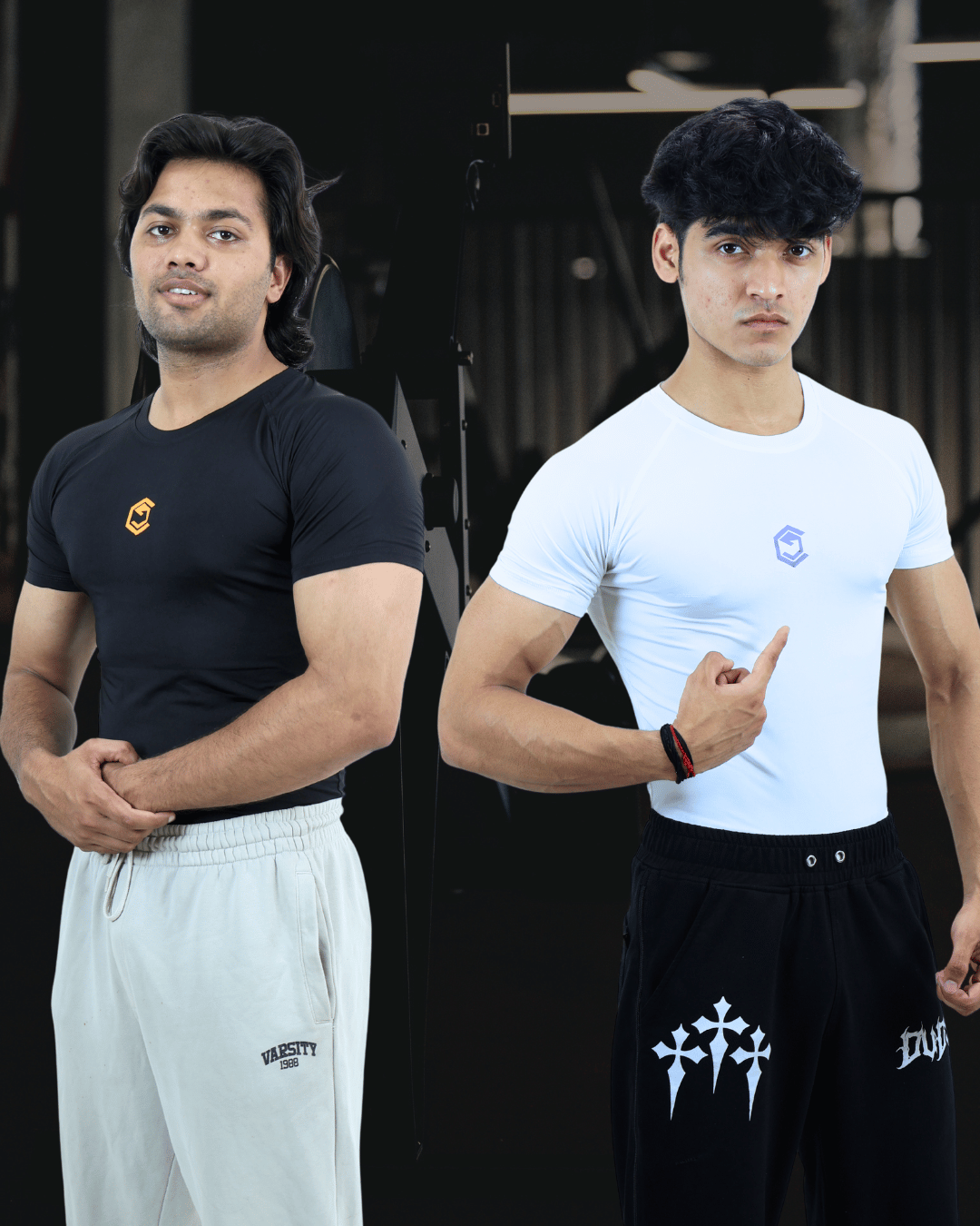Grind Half Sleeves Compression - B/W Combo