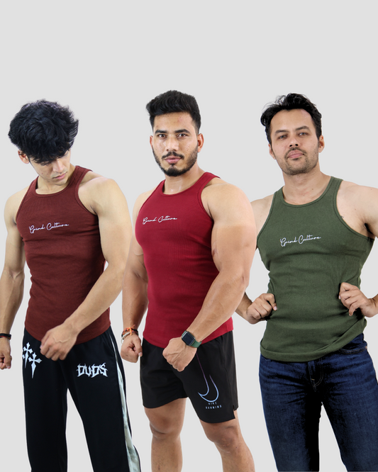 Contour Ribbed Vest - 3 Pack Combo