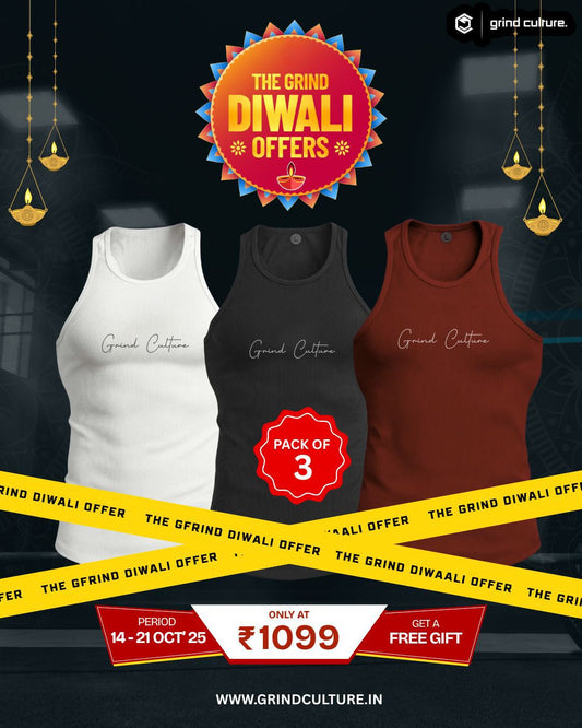 Contour Ribbed Vest - 3 Pack Combo