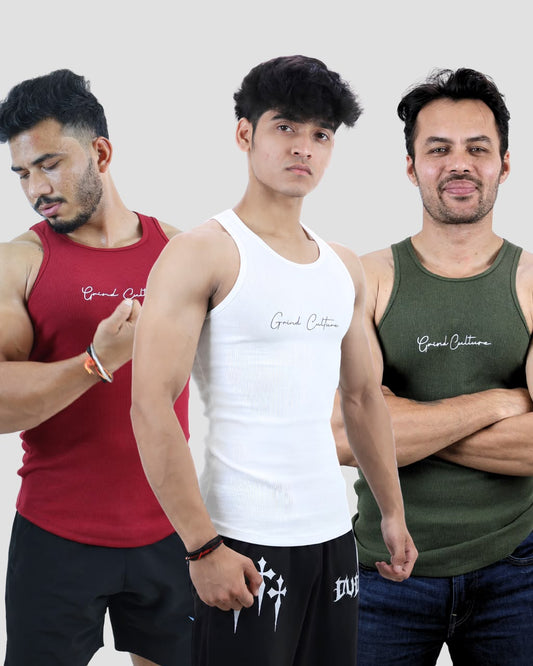 Contour Ribbed Vest - 3 Pack Combo