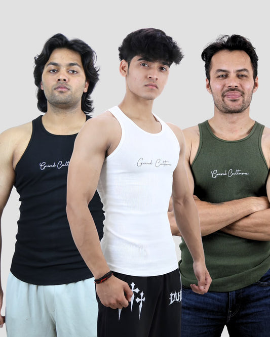 Contour Ribbed Vest - 3 Pack Combo