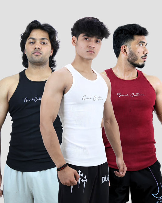 Contour Ribbed Vest - 3 Pack Combo