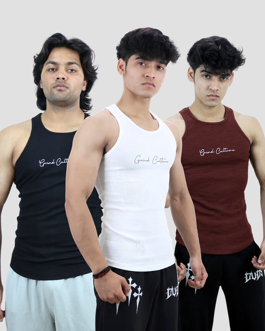 Contour Ribbed Vest - 3 Pack Combo